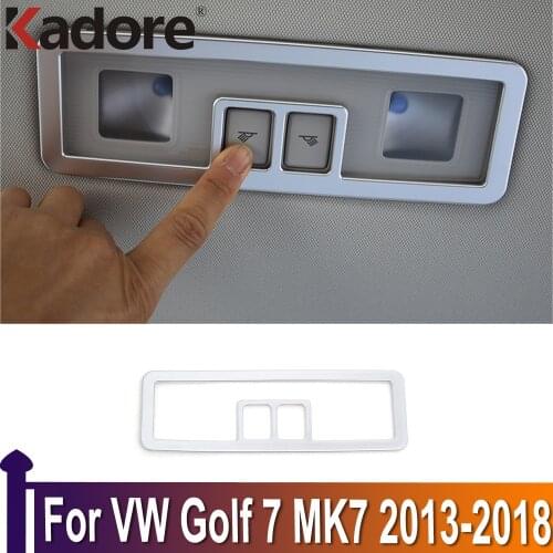 For Volkswagen Golf 7 MK7 2013-2015 2016 2017 2018 Matte Rear Roof Reading Light Lamp cover trim Frame Bezels Car-styling