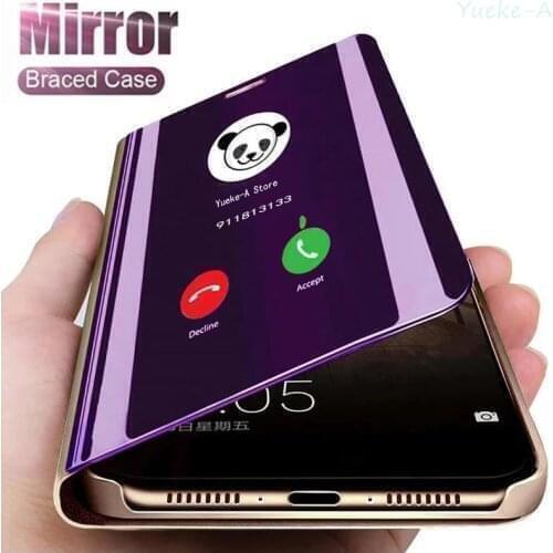 Flip Mirror Case For Huawei Nova 7 Pro For JER-AN10 6.57 Inches Luxury Smart Shockproof Magnetic Vertical Stand Phone Cover
