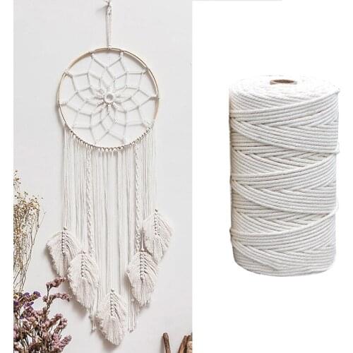 Hand-woven Cotton Thread High Quality Cotton Rope Binding Rope NaturalYarn Rope Cotton Tapestry Material Rope Weaving Process