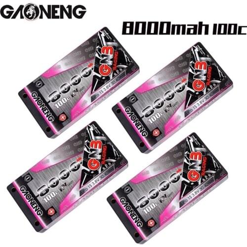GAONENG GNB 3.8v 8000mAh 100C PLUS LiPo Battery For Remote Control Car Racing Spare Parts With Shell Upgrade LiHV 1S Battery