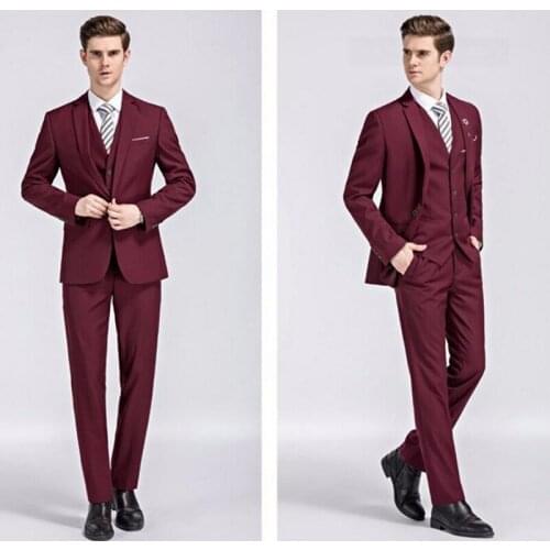 Men Wedding Suit White Groom Tuxedos For Men Slim Fit Mens Dress Suits Royal Blue Burgundy Costume Homme Prom Suits 2019