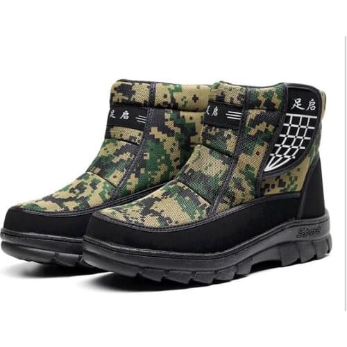 New Platform Boots Men Winter Ankle Boots Warm Waterproof Snow Boots Fur Wedge Shoes For Men Botas De Mujer H494