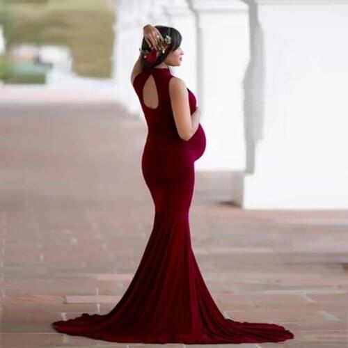Sleeveless Maternity Photography Props Dresses Sexy Backless Pregnancy Dress Photo Shoot Pregnant Maxi Maternity Gown For Women