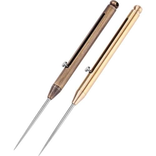 Portable Push-Pull Spring Toothpick Holder Titanium Alloy Outdoor Toothpick