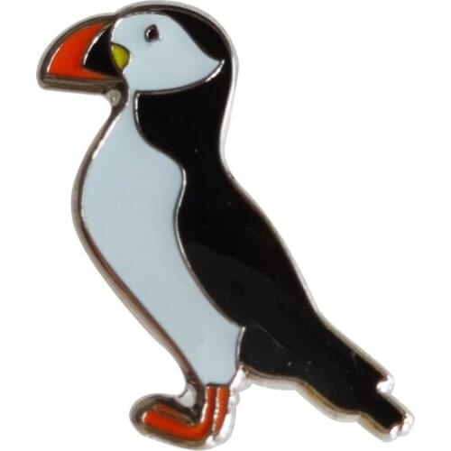 Puffin Sea Bird metal pins (Iron plated brass+Paints+epoxy+butterfly button) Free shipping(300pcs/lot)