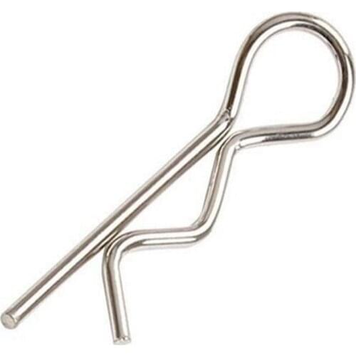 Silver Body Secure Shell Clips Pin For HSP HPI RC 1/10 Scale Model Car Spare Part Pack of 10pcs