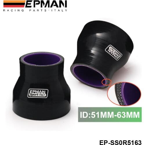 2"-2.48" 51mm-63mm Silicone Straight Reducer Hose Intercooler Silicon Turbo, Black For VW Golf MK6 GTi 2.0 EP-SS0R5163