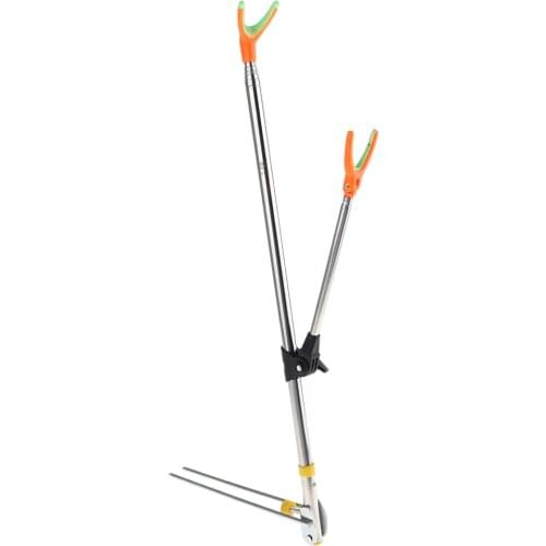 Telescoping Fishing Rod Ground Support Stand Holder Pole Bracket Adjustable