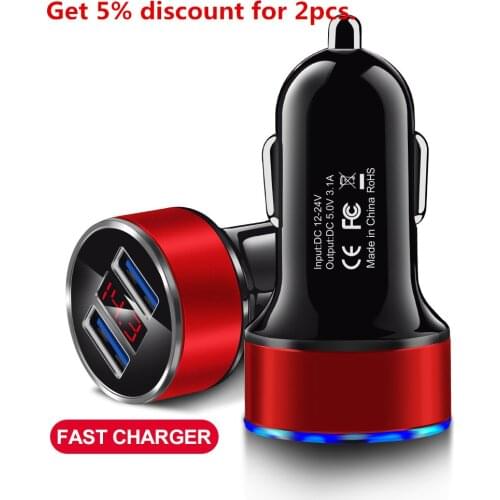 Universal Quick Charge 3.0 Car Charger For Redmi K30 Oneplus 7 usb Adapters For Samsung S8 Plus Huawei P30 Pro Car LED Chargers