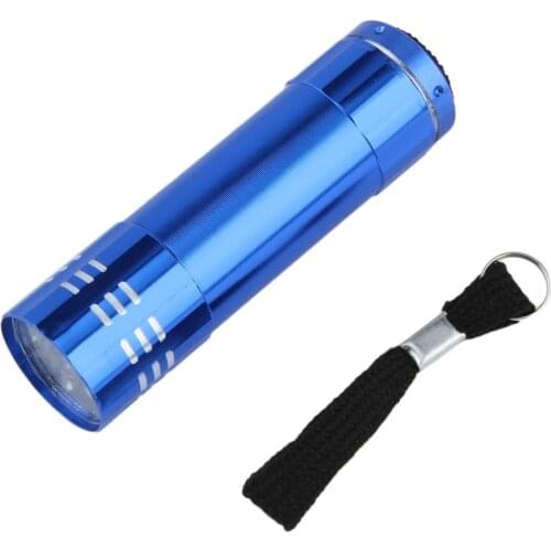 Water-resistant Lightweight Super Solid 9 LED Mini Ultra Bright outdoor Torch Flashlights Torch Blue Aluminium for Camping