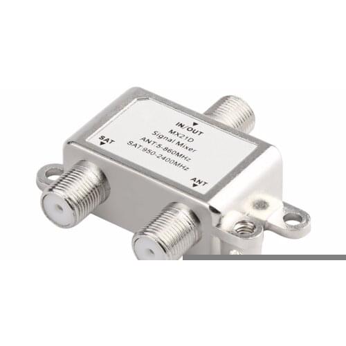 2 in 1 2 Way Satellite Splitter TV Signal Cable TV Signal Mixer SAT/ANT Diplexer Lightweight & Compact