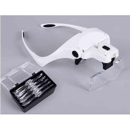 5D Diamond Painting Embroidery Mosaic Tools 1.0X 1.5X 2.0X 2.5X 3.5X Adjustable 5 Lens Loupe LED Light Headband Magnifier Glass