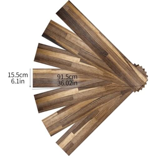 7pcs/set Home Renovation Decor Floor Plank Stickers,Self-adhesive DIY Wall Stickers Waterproof For Kitchen Bathroom Kids Room