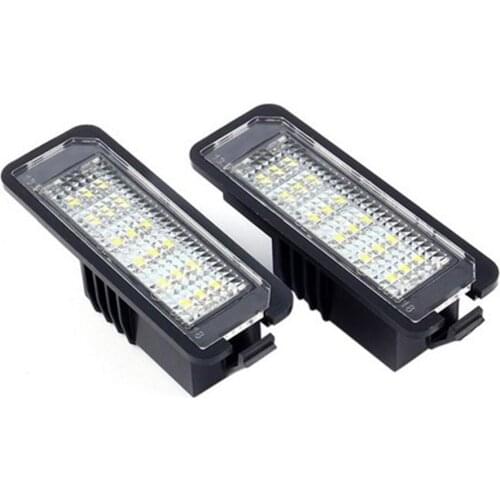 ALLOYSEED 2Pcs12V LED Number License Plate Light Lamps Car License Plate Lights Exterior Accessories for VW GOLF 4 5 6 7 Polo 6R