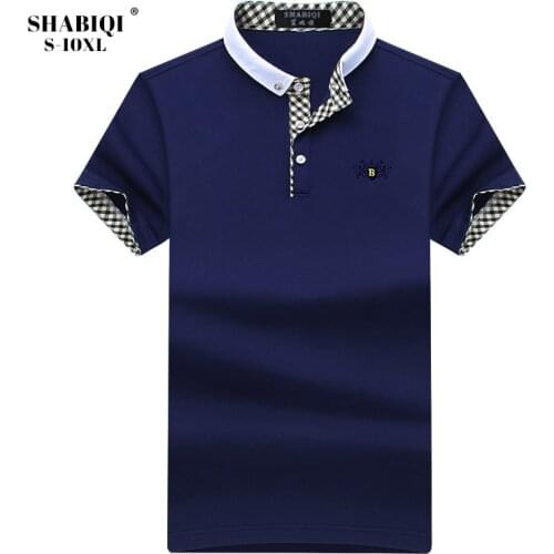 SHABIQI Plus Size S-10XL New Brand Polo Shirt Men Cotton&Breathable Short Sleeve Shirt Polo Casual Stand Collar Men Polos 5XL