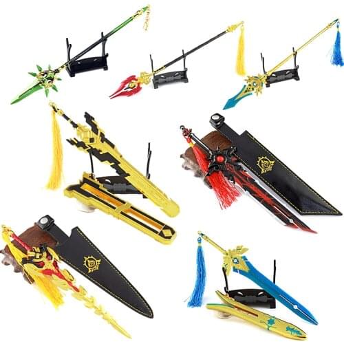 Genshin Diluk Wolf’s End, Pride Of The Sky, Pride Of The Sky, Rod Of The Mount, Alloy Weapon Model Keychain Collection