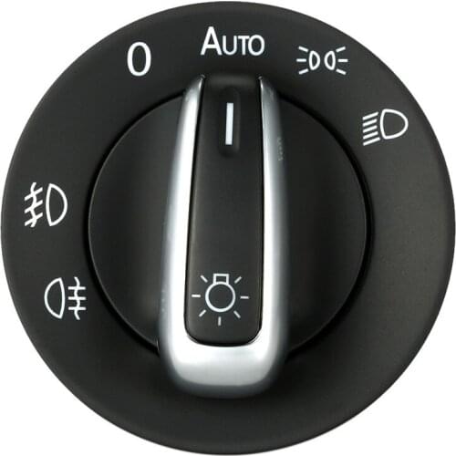 Headlight Control Switch Car Fog Light Plating Knob Replacement Car Accessories for VW Golf 5 Sagita CC B6 2005-2013