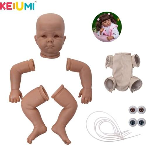 KEIUMI 20 inch Doll Mould Accessories Reborn Kits DIY Unfinished Soft Touch Black Skin Cloth Body Set Baby Doll