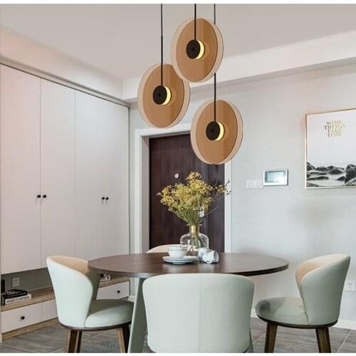 Creative Loft Round Glass Chandelier Simple Disc Bar Dinner Restaurant Led Suspension Decoration Light Fixtures Free Shipping