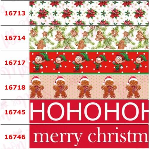 Free Shipping 50Yards Christmas Ribbon For Gift Wrapping Snowman Printed Grosgrain/Foe Ribbon