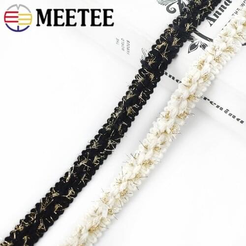 4Meters 18mm Gold Line Braided Lace Trims Embroidered Webbing Ribbon Tapes for Shoes Dress Decoration DIY Sewing Accessories