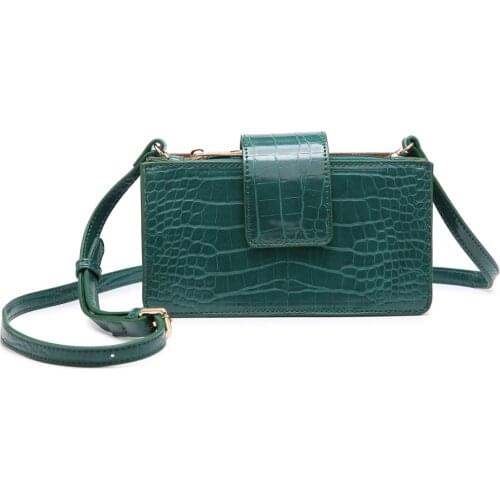 Summer Khaki Crocodile Leather Cross Body Bags Women Alligator Crossbody Bag Quality Women Handbags