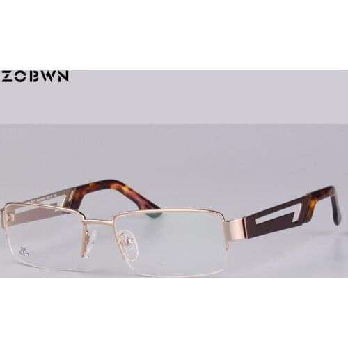 Hot sale Classic Newest man glasses Frame Women Brand Designer Metal Eyeglasses Frame Clear Fashion quadros brown gold black mix