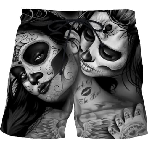 Mens Clothing 2021 Summer 3D Printed Pattern Skull Casual Swimming Beach Oversized for Adult Swimsuit Beach Short Panties