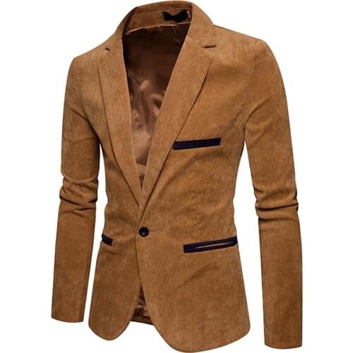 Men Slim Fit Office Blazer Jacket Fashion Solid Mens Suit Jacket Wedding Dress Coat Casual Business Male Suit Coat