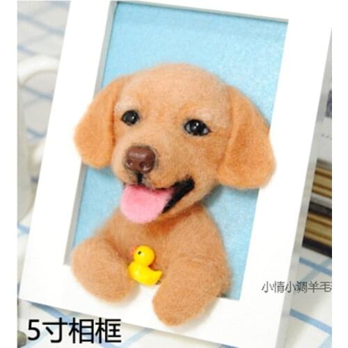 Five-inch frame cartoon animal set wool needlepoint kit wool felt needle felting decoration craft needlecraft DIY handmade