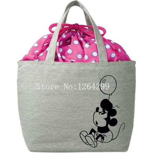 New Fashion Mickey Girls Kids Cartoon Canvas Drawstring Bag Handbags For Children