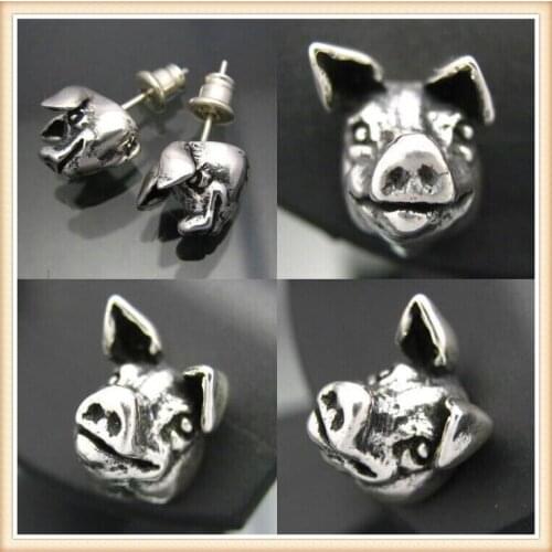 Newest retro hippie pig earring for women men Fashion animal earring for watch women men stud