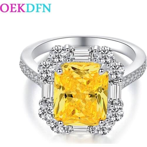 OEKDFN Real 925 Sterling Silver Rings Created Moissanite Gemstone Diamonds Wedding Engagement Ring Bands Fine Jewelry Wholesale