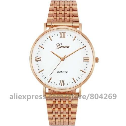 Wholesale Fashion Geneva Alloy Wristwatch No Rhinestone Quartz Watch Men Business Dress Watches 8697
