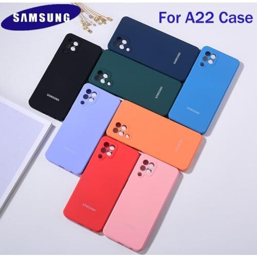 Original Samsung Galaxy A22 5G 4G Silky Silicone Cover High Quality TPU Soft-Touch Full Protective Back Shell Galaxy A 22 4g 5g
