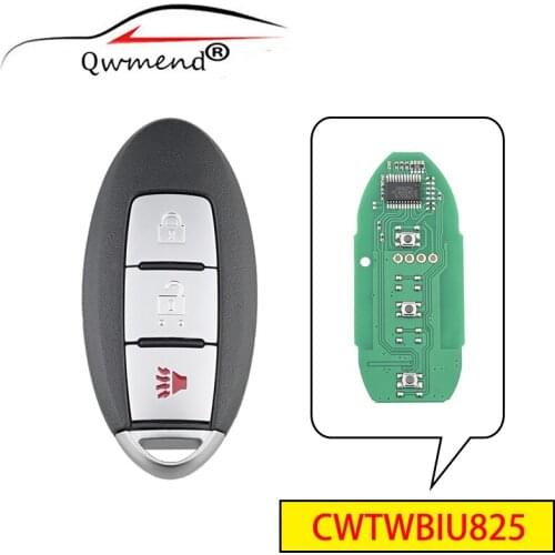 QWMEND CWTWBIU825 3 Buttons Remote Smart Car Key For Nissan Patrol Juke Cube Micra Armada 2010-2018 433Mhz 46 Chip