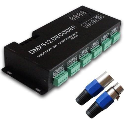 RGB RGBW dmx512 decoder led strip dmx controller 24CH*3A dmx dimmer PWM driver Input DC5-24V 24CH dmx decoder light control