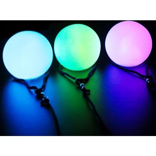 Belly Dance Balls RGB Glow LED POI Thrown Balls for Belly Dance Hand Props Stage Performance Accessories POI 2pieces = 1pair