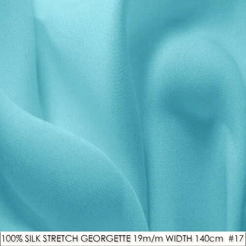 SILK STRETCH DOUBLE GEORGETTE 19mm Width55"-140cm Pure Silk Fabric for sewing Wedding Dress/Decoration in Classic 17