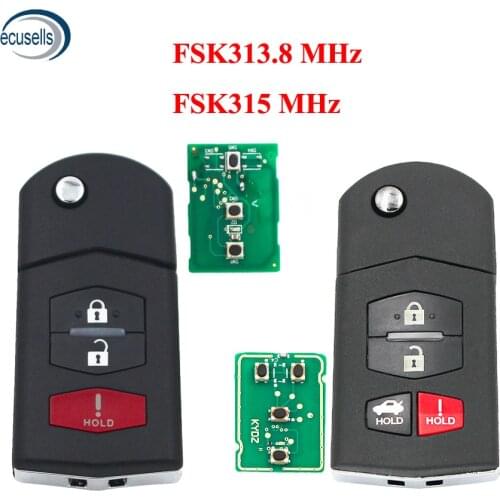 Folding Remote Key for Mazda FSK 315MHZ 313.8MHz 4D63 80bits Chip ID83 FCC ID:BGBX1T478SKE125-01,KPU41788