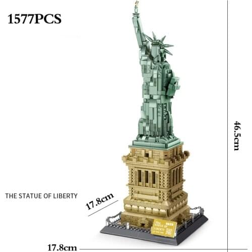 Compatible with small particles Building Blocks Architecture Bricks Toy US Statue of Liberty Colosseum Arc de Triomphe Children