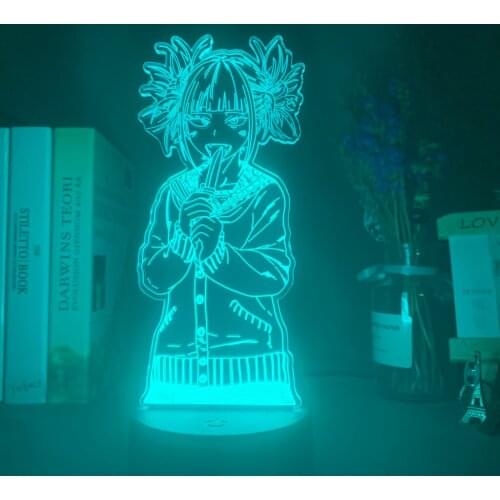 Led Night Light My Hero Academia Toga Himiko Figure Gift Nightlight for Kids Bedroom Decoration Light Bedside Table 3d Lamp USB