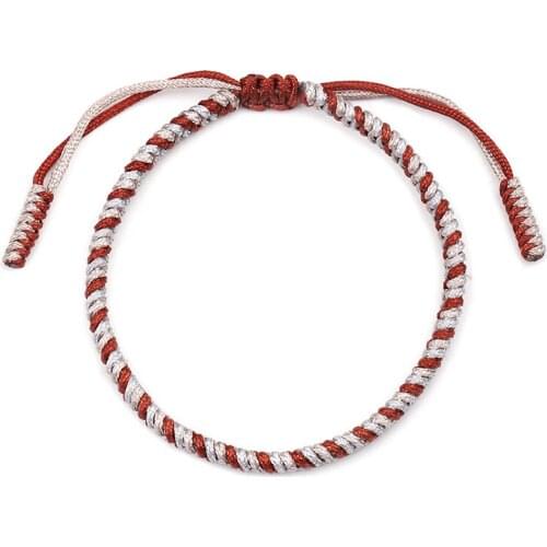 Tibetan Buddhist Handbraided Knots Blessed Lucky Bracelet For Man Women Rope Bangle Original Buddhism Handmade Jewelry