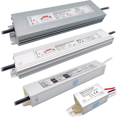 Waterproof Power Supply IP67 Lighting Transformer DC12V 12W 20W 36W 60W 100W AC100V-265V LED Driver
