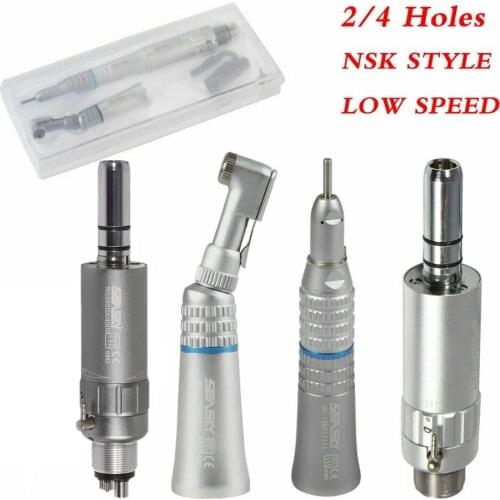 YP2/YP4 NSK Style Dental 2/4 Hole Slow Low Speed Handpiece Straight Nosecone + Contra Angle + Air Motor Latch Type Kit