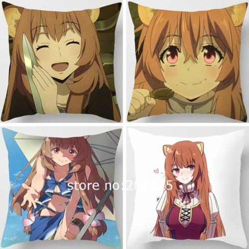 ZENGIA Raphtalia Pillow Case Anime Cushion Cover Throw Pillow Cover Decorative Pillows For Sofa Home Decor Pillowcase
