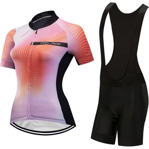 2021 cycling jersey set summer women bicycle clothing set mtb jersey bib short clothes pro triathlon suit ladies bike uniform
