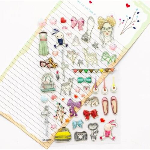 1 Sheet Girl Daily Life Crystal Stickers DIY Hand Account Decor Journey Sticker