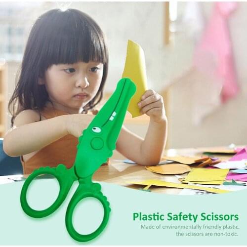 1Pcs Mini Safety Sissors Plastic Scissors Student Kids DIY Photo Plastic Paper Scrapbooking Photo Scissors For School Supplies