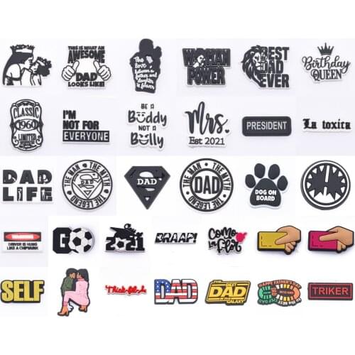 High Quality 1pcs Rubber Shoe Charms Best Day Life Series Love Queen Football Shoe Decoration For Croc Kids Party Xmas Gifts